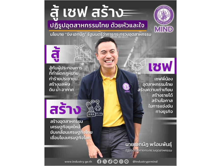 สู้ เซฟ สร้าง ปฏิรูปอุตสาหกรรมไทย ด้วยหัวและใจ นโยบาย 