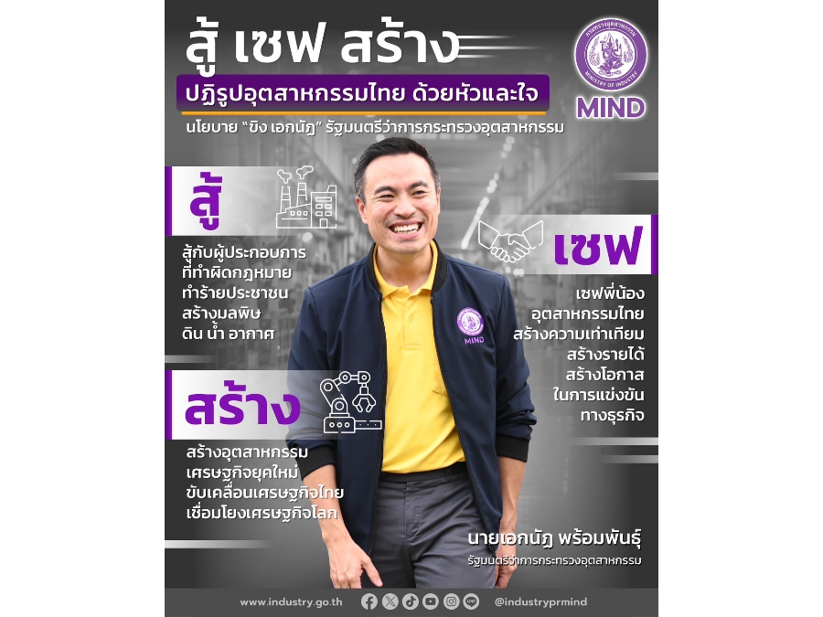 สู้ เซฟ สร้าง ปฏิรูปอุตสาหกรรมไทย ด้วยหัวและใจ นโยบาย 